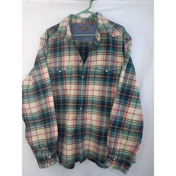 J.L. Powell The Sporting Life Plaid Flannel Shirt Big Mens Size XXL Pearl Snaps - Picture 2 of 9